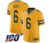 Youth Green Bay Packers #6 JK Scott Limited Gold Rush Vapor Untouchable 100th Season Football Jersey