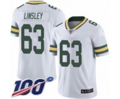Youth Green Bay Packers #63 Corey Linsley White Vapor Untouchable Limited Player 100th Season Football Jersey