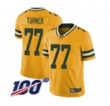 Youth Green Bay Packers #77 Billy Turner Limited Gold Rush Vapor Untouchable 100th Season Football Jersey