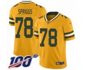 Youth Green Bay Packers #78 Jason Spriggs Limited Gold Inverted Legend 100th Season Football Jersey