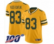 Youth Green Bay Packers #83 Marquez Valdes-Scantling Limited Gold Inverted Legend 100th Season Football Jersey