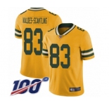 Youth Green Bay Packers #83 Marquez Valdes-Scantling Limited Gold Rush Vapor Untouchable 100th Season Football Jersey