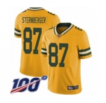 Youth Green Bay Packers #87 Jace Sternberger Limited Gold Rush Vapor Untouchable 100th Season Football Jersey