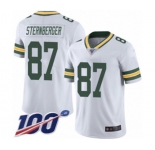 Youth Green Bay Packers #87 Jace Sternberger White Vapor Untouchable Limited Player 100th Season Football Jersey