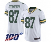 Youth Green Bay Packers #87 Jace Sternberger White Vapor Untouchable Limited Player 100th Season Football Jersey