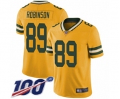 Youth Green Bay Packers #89 Dave Robinson Limited Gold Rush Vapor Untouchable 100th Season Football Jersey