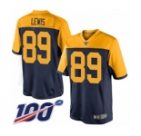 Youth Green Bay Packers #89 Marcedes Lewis Limited Navy Blue Alternate 100th Season Football Jersey