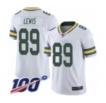 Youth Green Bay Packers #89 Marcedes Lewis White Vapor Untouchable Limited Player 100th Season Football Jersey