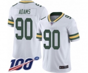 Youth Green Bay Packers #90 Montravius Adams White Vapor Untouchable Limited Player 100th Season Football Jersey