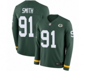 Youth Green Bay Packers #91 Preston Smith Limited Green Therma Long Sleeve Football Jersey