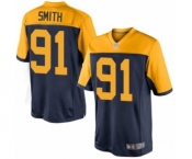 Youth Green Bay Packers #91 Preston Smith Limited Navy Blue Alternate Football Jersey