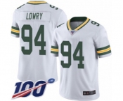 Youth Green Bay Packers #94 Dean Lowry White Vapor Untouchable Limited Player 100th Season Football Jersey