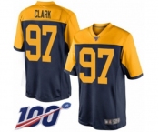 Youth Green Bay Packers #97 Kenny Clark Limited Navy Blue Alternate 100th Season Football Jersey