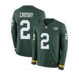 Youth Nike Green Bay Packers #2 Mason Crosby Limited Green Therma Long Sleeve NFL Jersey