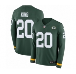 Youth Nike Green Bay Packers #20 Kevin King Limited Green Therma Long Sleeve NFL Jersey