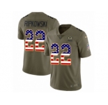 Youth Nike Green Bay Packers #22 Aaron Ripkowski Limited Olive USA Flag 2017 Salute to Service NFL Jersey
