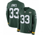 Youth Nike Green Bay Packers #33 Aaron Jones Limited Green Therma Long Sleeve NFL Jersey