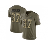 Youth Nike Green Bay Packers #37 Josh Jackson Olive Camo Stitched NFL Limited 2017 Salute to Service Jersey