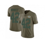 Youth Nike Green Bay Packers #42 Morgan Burnett Limited Olive 2017 Salute to Service NFL Jersey