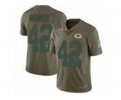 Youth Nike Green Bay Packers #42 Morgan Burnett Limited Olive 2017 Salute to Service NFL Jersey