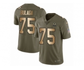 Youth Nike Green Bay Packers #75 Bryan Bulaga Limited Olive Gold 2017 Salute to Service NFL Jersey