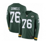 Youth Nike Green Bay Packers #76 Mike Daniels Limited Green Therma Long Sleeve NFL Jersey