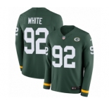 Youth Nike Green Bay Packers #92 Reggie White Limited Green Therma Long Sleeve NFL Jersey