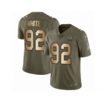 Youth Nike Green Bay Packers #92 Reggie White Limited Olive Gold 2017 Salute to Service NFL Jersey