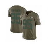 Youth Nike Green Bay Packers #95 Ricky Jean-Francois Limited Olive 2017 Salute to Service NFL Jersey
