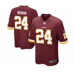 Men Washington Redskins #24 Josh Norman Burgundy Home Game Jersey