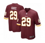 Men's Nike Washington Redskins #29 Derrius Guice Game Burgundy Red Team Color NFL Jersey