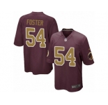 Men's Nike Washington Redskins #54 Mason Foster Game Burgundy Red Gold Number Alternate 80TH Anniversary NFL Jersey