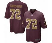 Men's Nike Washington Redskins #72 Geron Christian Game Burgundy Red Gold Number Alternate 80TH Anniversary NFL Jersey