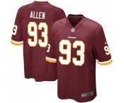 Men's Nike Washington Redskins #93 Jonathan Allen Game Burgundy Red Team Color NFL Jersey