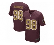 Men Nike Washington Redskins #98 Matthew Ioannidis Elite Burgundy Red Gold Number Alternate 80TH Anniversary NFL Jersey