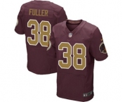 Men's Nike Washington Redskins #38 Kendall Fuller Elite Burgundy Red Gold Number Alternate 80TH Anniversary NFL Jersey