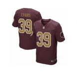 Men's Nike Washington Redskins #39 Josh Evans Elite Burgundy Red Gold Number Alternate 80TH Anniversary NFL Jersey