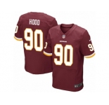 Men's Nike Washington Redskins #90 Ziggy Hood Elite Burgundy Red Team Color NFL Jersey