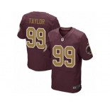 Men's Nike Washington Redskins #99 Phil Taylor Elite Burgundy Red Gold Number Alternate 80TH Anniversary NFL Jersey