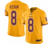 Men's Washington Redskins #8 Case Keenum Elite Gold Rush Vapor Untouchable Football Jersey