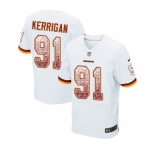 Men's Washington Redskins #91 Ryan Kerrigan Elite White Road Drift Fashion Football Jersey