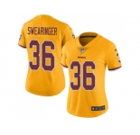 Women Nike Washington Redskins #36 D.J. Swearinger Gold Stitched NFL Limited Rush Jersey