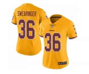 Women Nike Washington Redskins #36 D.J. Swearinger Gold Stitched NFL Limited Rush Jersey