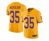 Men Nike Washington Redskins #35 Montae Nicholson Limited Gold Rush Vapor Untouchable NFL Jersey