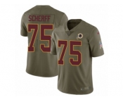 Men Nike Washington Redskins #75 Brandon Scherff Limited Olive 2017 Salute to Service NFL Jersey