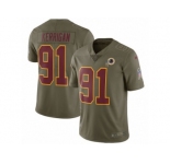 Men Nike Washington Redskins #91 Ryan Kerrigan Limited Olive 2017 Salute to Service NFL Jersey