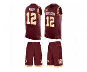 Men's Nike Washington Redskins #12 Colt McCoy Limited Burgundy Red Tank Top Suit NFL Jersey