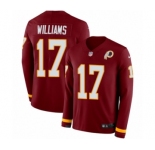 Men's Nike Washington Redskins #17 Doug Williams Limited Burgundy Therma Long Sleeve NFL Jersey