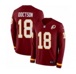 Men's Nike Washington Redskins #18 Josh Doctson Limited Burgundy Therma Long Sleeve NFL Jersey
