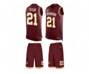 Men's Nike Washington Redskins #21 Sean Taylor Limited Burgundy Red Tank Top Suit NFL Jersey
